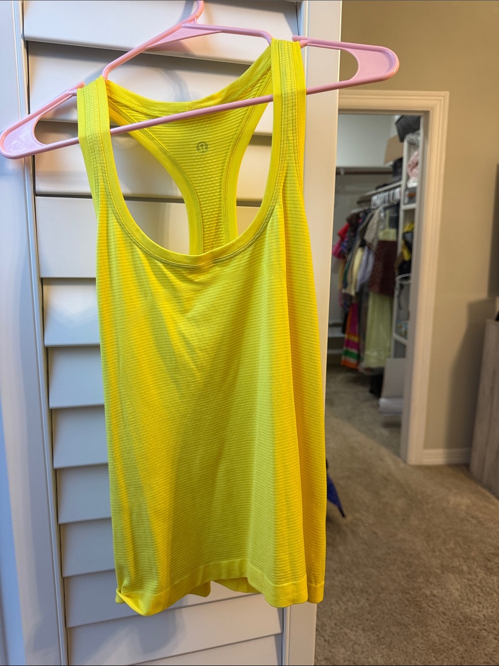 lululemon athletica Neon Yellow Racerback Performance Tank